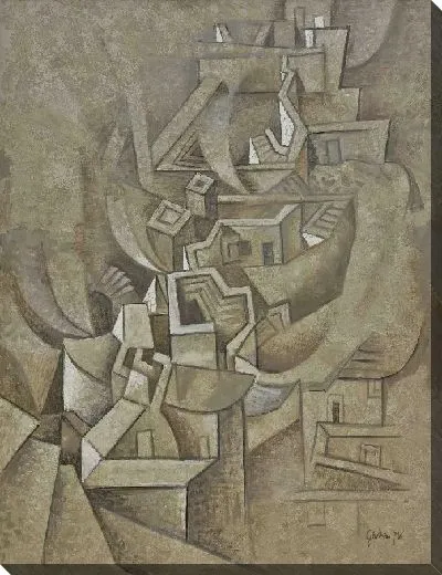 Картина Дома в сухом ландшафте 