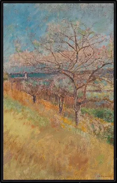 Картина Долина с деревьями в цвету 