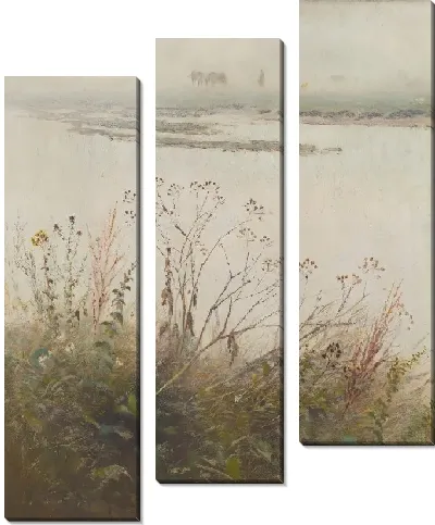 Картина Берег реки в цвету 