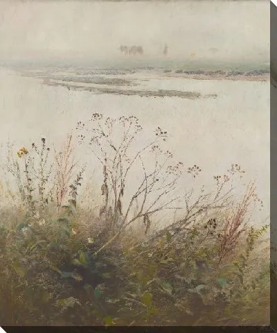 Картина Берег реки в цвету 