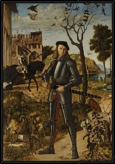 Картина Молодой рыцарь в пейзаже 