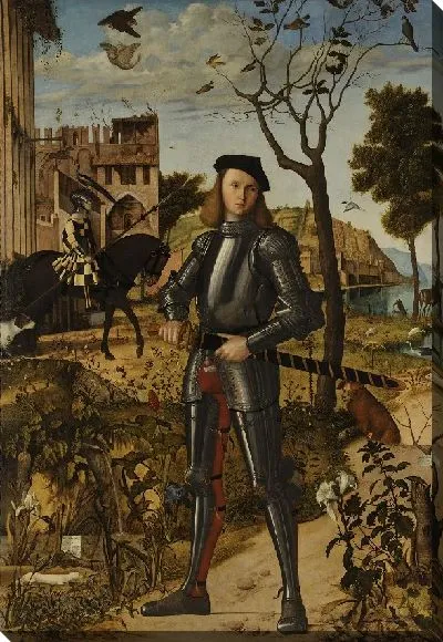 Картина Молодой рыцарь в пейзаже 