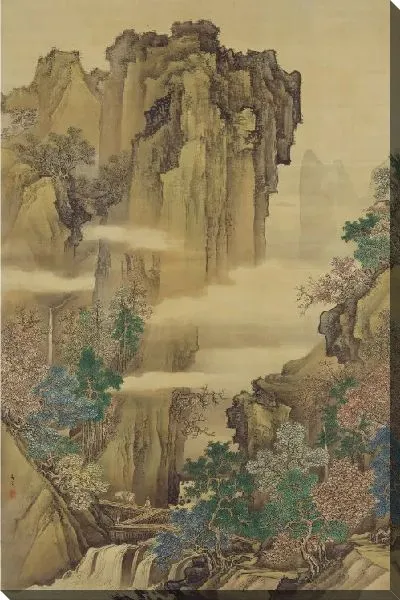 Картина Синий и зеленый пейзаж 