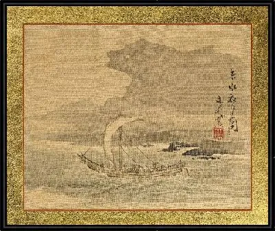 Картина Киото Морской пейзаж под ночной луной 