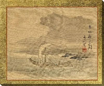 Картина Киото Морской пейзаж под ночной луной 