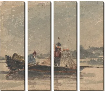 Картина Рыбаки тянут сеть