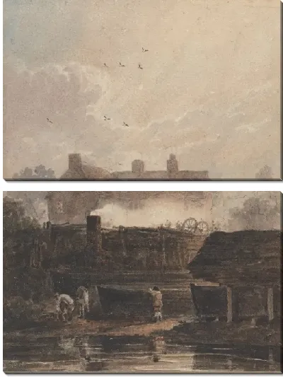 Картина Строительство лодок - верфь в Бирмингеме