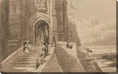 Картина Фигурки на внешней лестнице замка