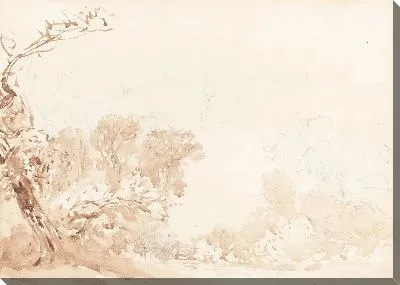 Картина Склон холма и деревья