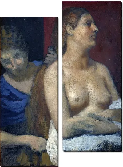 Картина Женщина расчесывающая волосы (A Maid combing a Woman's Hair)