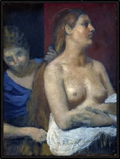 Картина Женщина расчесывающая волосы (A Maid combing a Woman's Hair)