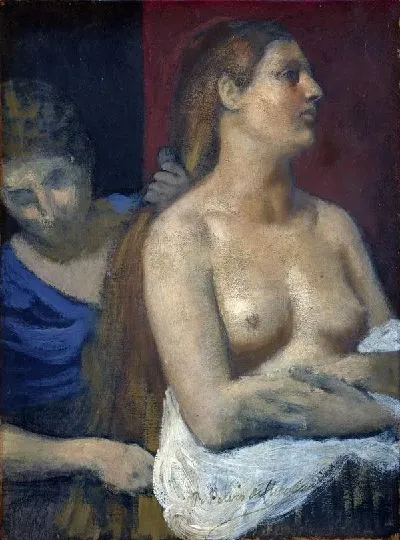 Картина Женщина расчесывающая волосы (A Maid combing a Woman's Hair)