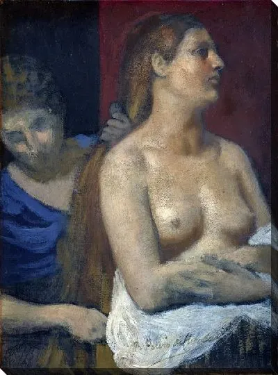 Картина Женщина расчесывающая волосы (A Maid combing a Woman's Hair)