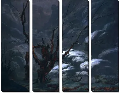 Картина Горный каньон зимой