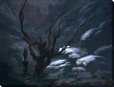 Картина Горный каньон зимой