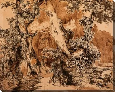 Картина Обветренные стволы деревьев в парке (recto), c. 1834