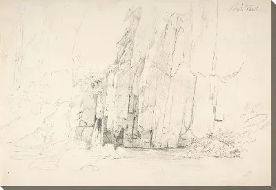 Картина Скалы в долине Боде; оборотная сторона: небольшие ландшафтные исследования