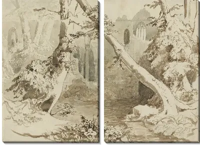 Разрушенная церковь в лесу