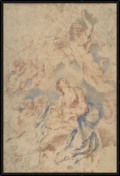 Картина Рождество с ангелами