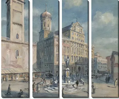 Картина Ратушная площадь, Аугсбург