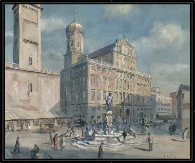 Картина Ратушная площадь, Аугсбург