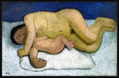 Картина Лежит мама с ребенком II 