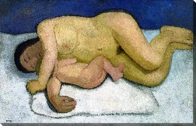 Картина Лежит мама с ребенком II 