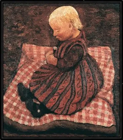 Ребенок на красной подушке куб 