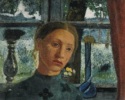 Картина Голова девушки перед окном 