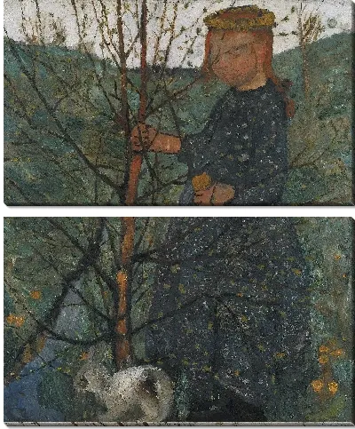 Картина Ребенок с кроликом 