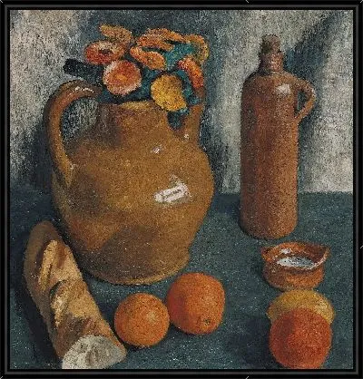 Натюрморт с кувшином и бутылкой 