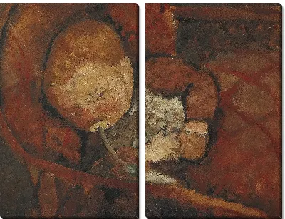 Ребенок с бутылочкой для кормления в колыбели 