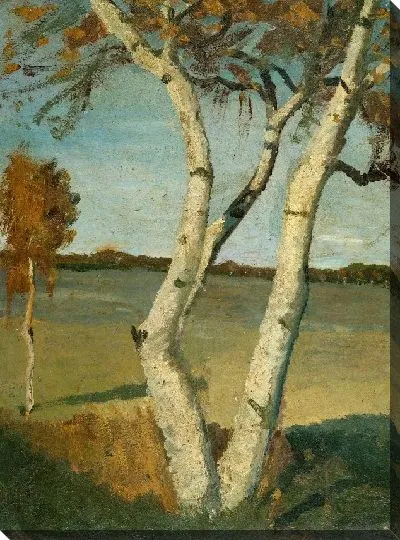 Картина Береза в пейзаже 