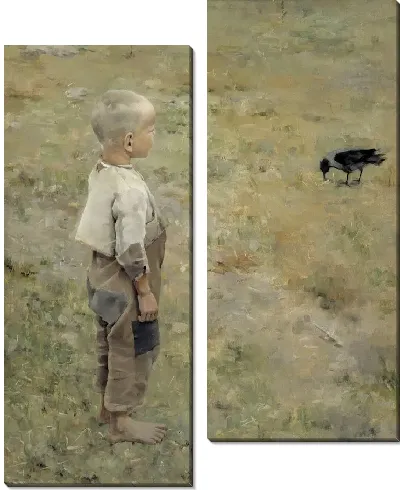 Картина Мальчик с вороной 