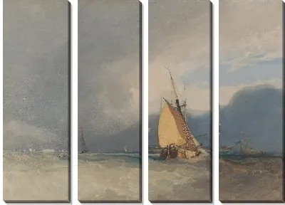 Лодки у побережья, шторм приближается