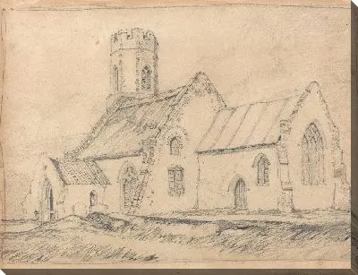 Картина Церковь Брэмптона, Норфолк, с юго-востока