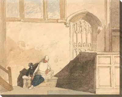 Посыльный мальчик спит в церкви