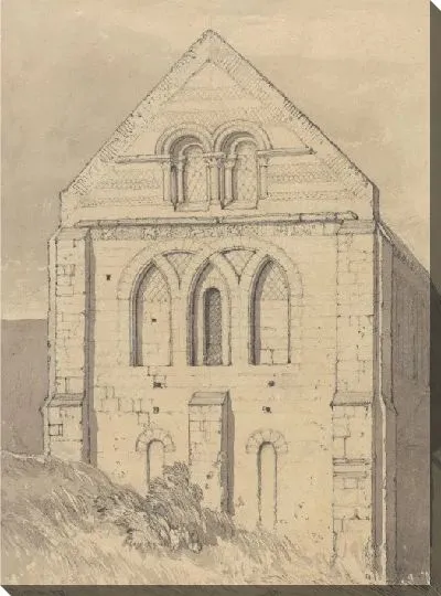 Картина Церковь Гравилль возле Гавр-де-Грас, Нормандия: конец Северного Трансепта