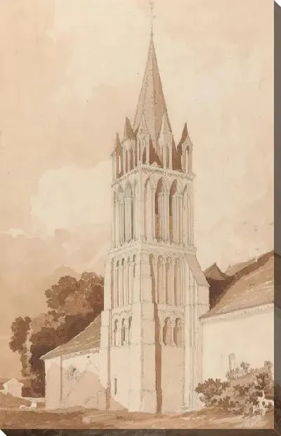 Картина Вид с юго-востока на церковь Ифс, недалеко от Кана, Нормандия