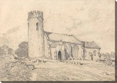 Картина Церковь Айлмертон; Норфолк, с юго-запада