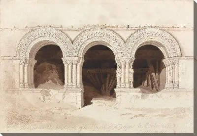 Картина Арки в западной части монастыря Святого. Жорж де Бошервиль, недалеко от Руана, Нормандия