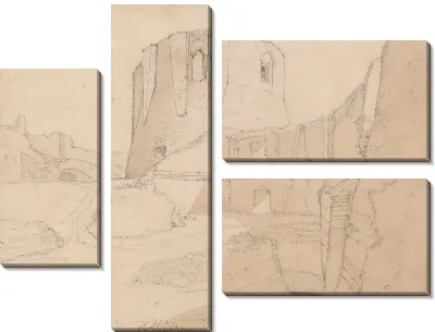 Картина Вид на Донжон в Шато Гайяр, недалеко от Андели, Нормандия