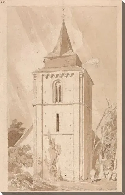 Картина Башня деревенской церкви Святого Маклоу, Нормандия