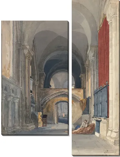 Картина Норвичский собор: интерьер северного прохода хора, смотрящий на восток