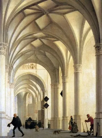 Картина Похоронная процессия (South Aisle of the Saint Laurenskerk with a Funeral Procession, Alkmaar)