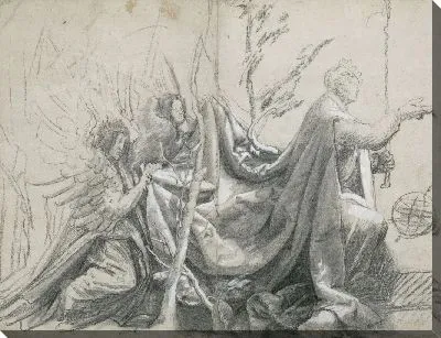 Картина Этюд на коленях с двумя ангелами