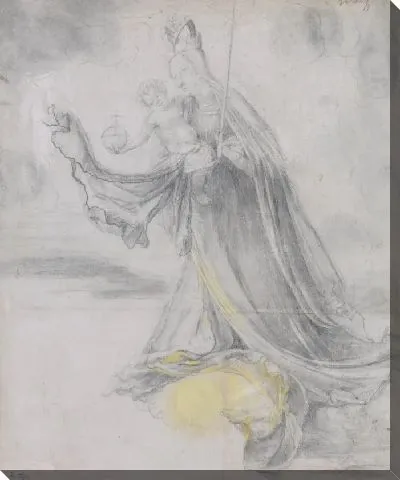 Богоматерь с младенцем в облаках