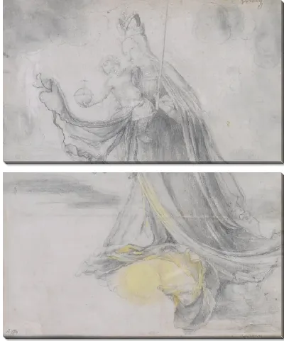 Богоматерь с младенцем в облаках