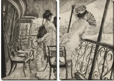 Картина Галерея Х. М. С. Калькутта (сувенир из бала на корабле)