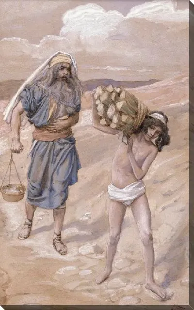 Картина Исаак несет дрова для своей жертвы